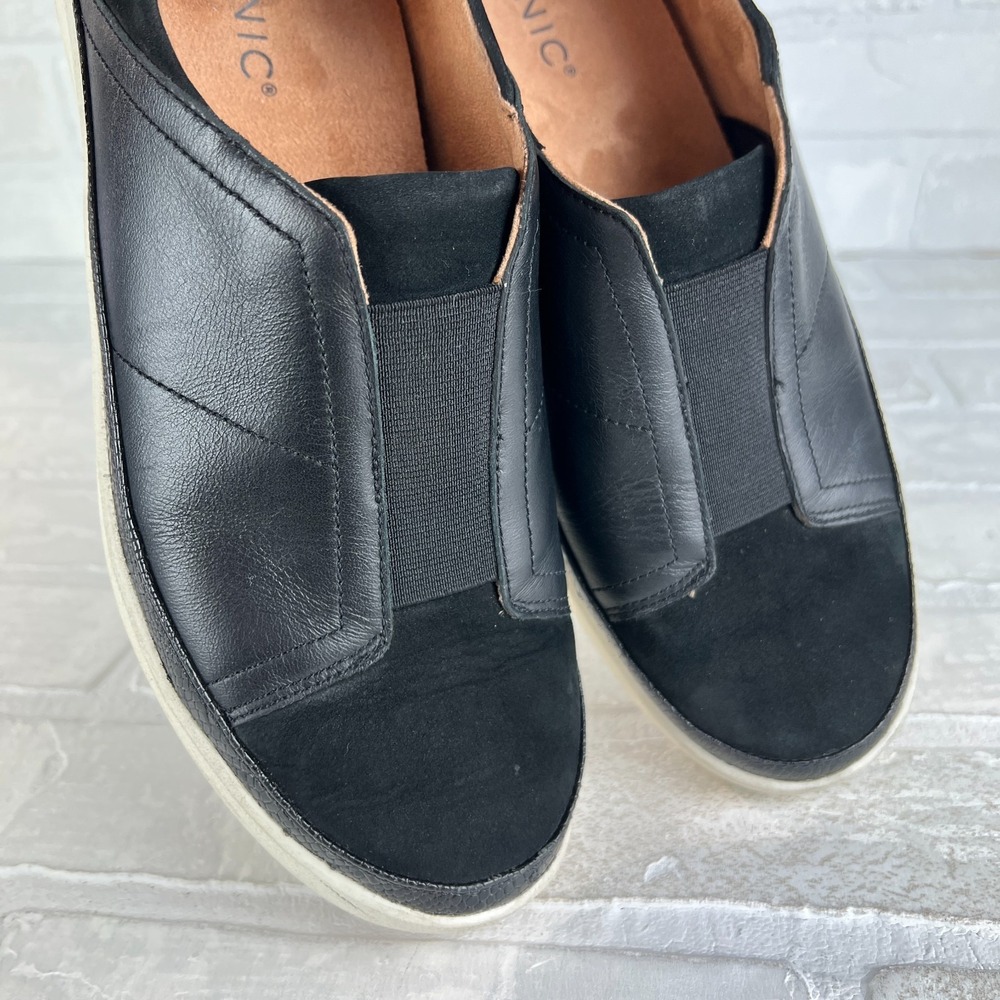 Vionic Zinah Slip On Sneakers Shoes Womens 9.5 Black Nubuck Leather Comfort 40.5 - Picture 12 of 13